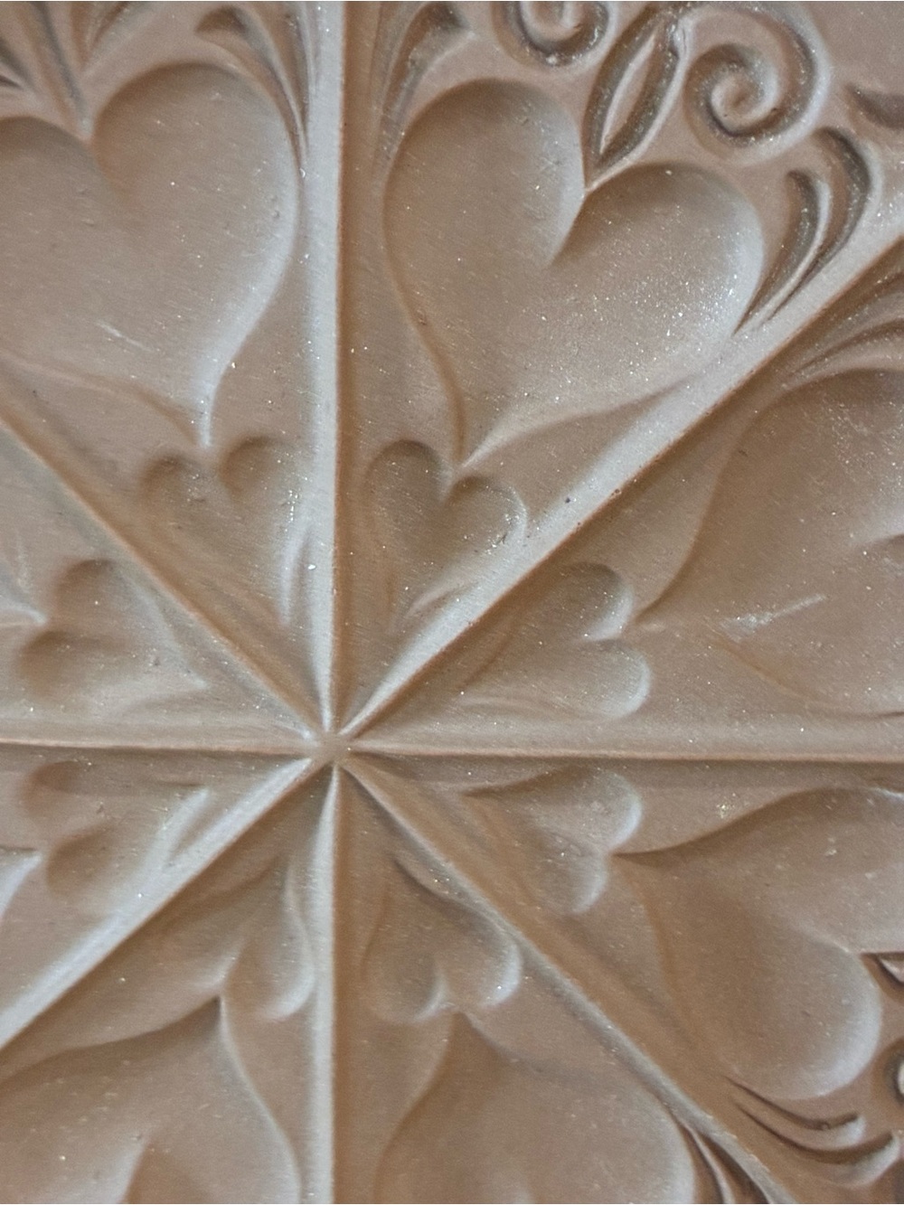 Vintage Hartstone USA Shortbread Mold Hearts Tulips Stoneware Baking Mold - Picture 3 of 6